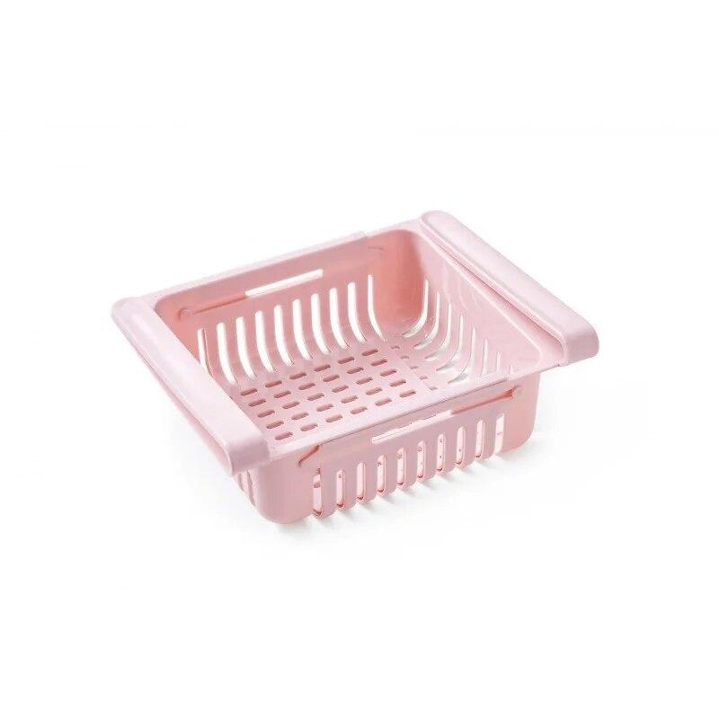 

1Pc Refrigerator Storage Basket Flexible Expandable Fridge Organizer Drawer Storage Rack Storage Fresh Box Freezer Box Storage