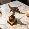 Wooden Electric Manta Ray Ornament Handmade Artisan Bionic Manta Ray Automaton Lifelike Mechanical Ocean Animal Home Office Desk Decoration