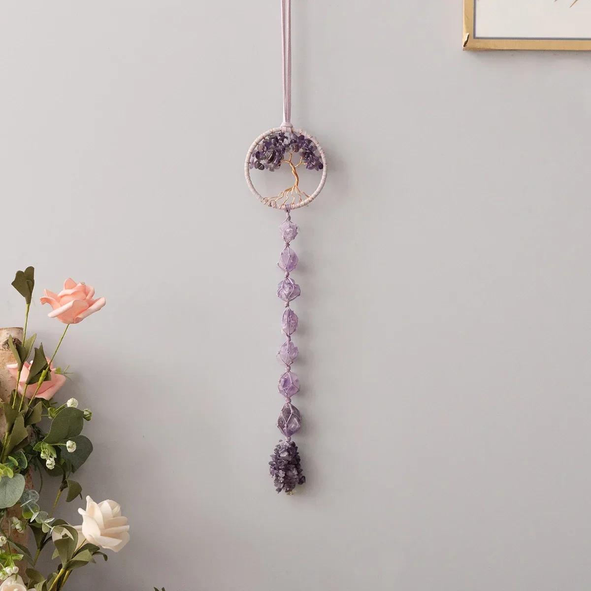 

Хрустальный грубый камень Ловец снов Ловец радуги Колокольчики для дома Декор для сада Призма Украшение окна Поделки Подвесной кулон 1PCS