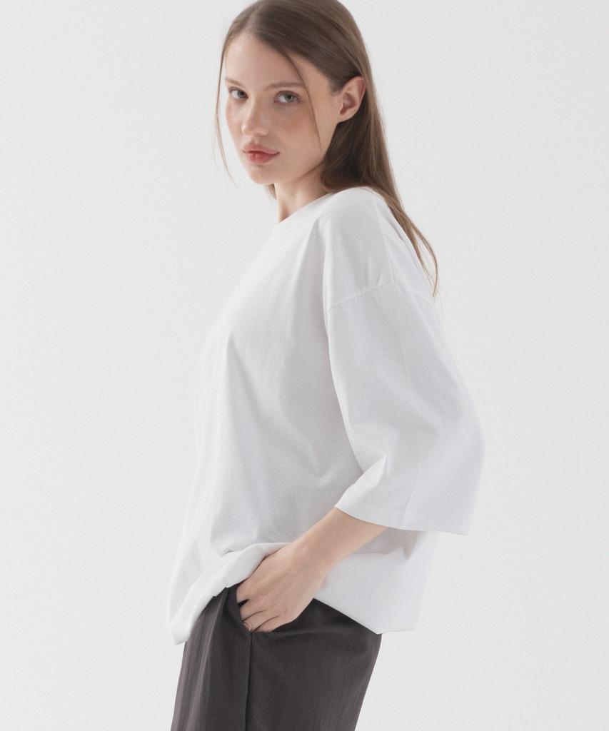 PIANER Cool Oversized String Short Sleeve T-Shirt (White)