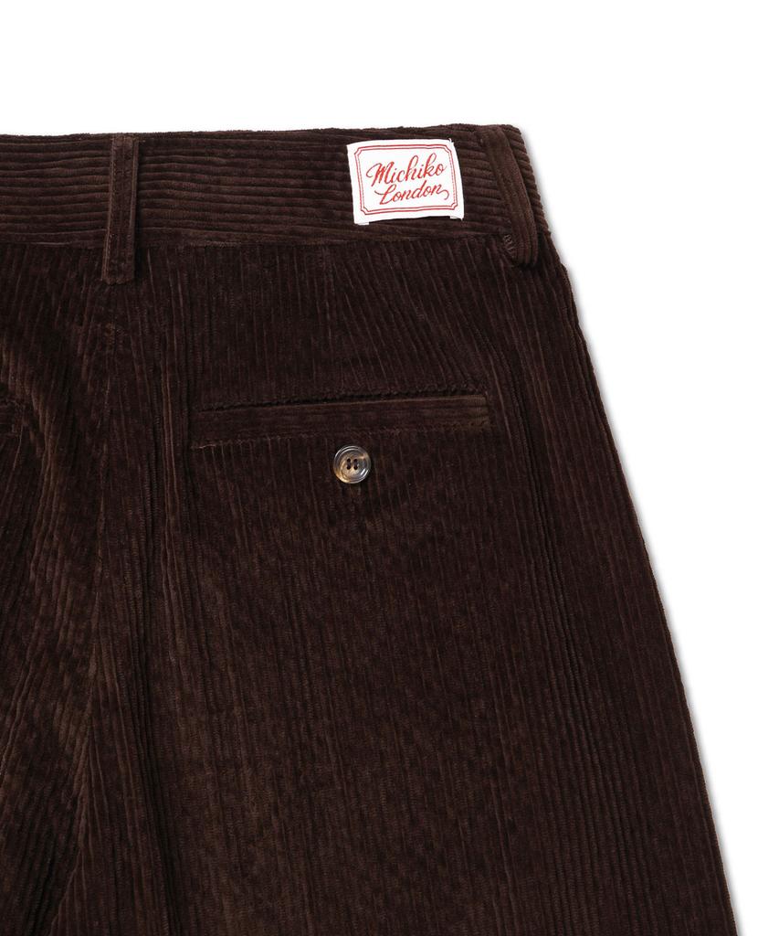 Michikoleondeonkosino Curved Corduroy Pants Velvet Brown