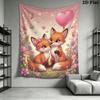 Cute Cartoon Animals Wall Tapestry Aesthetic Wall Hanging Printed Fabric Blanket Decorative Tapestries for Bedroom Living Room Home Decor