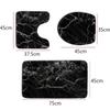 3pcs Set Flannel Carpet Bathroom Floor Pat Toilet Stripe Printing Anti Slip Wear-resistant Mats Bathroom Shower Rugs Toilet Mat