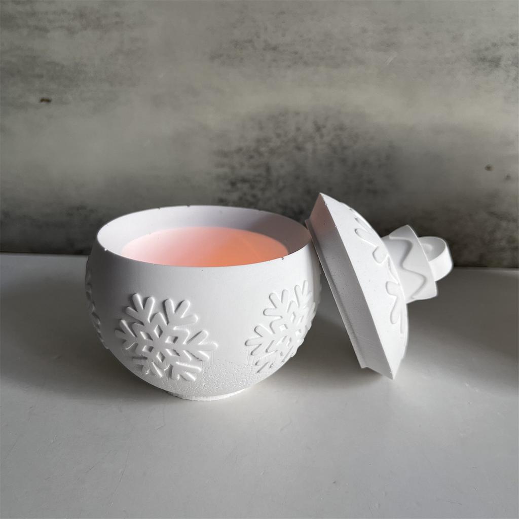 Flexible Silikonform für Schneeflocken-Kugel-Kerzenhalter Perfekt für festliche Feiertagsdekoration und kreative DIY-Projekte