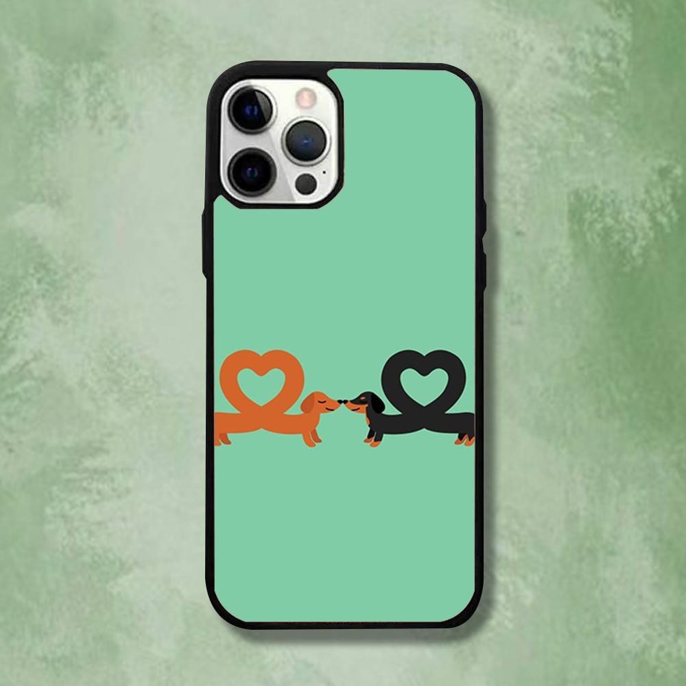Cartoon Dachshund Phone Case For iPhone 16,15,14,13,12,11,Pro,Max,Plus,Mini,SE4,E Magnetic Magsafe Wireless Charging