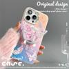 Magnetic Bracket Frosted Phone Case Compatible and Suitable for iPhone15 14 13 12 11promax Xsmax Xr 7 8plus Elegant Pink Butterfly