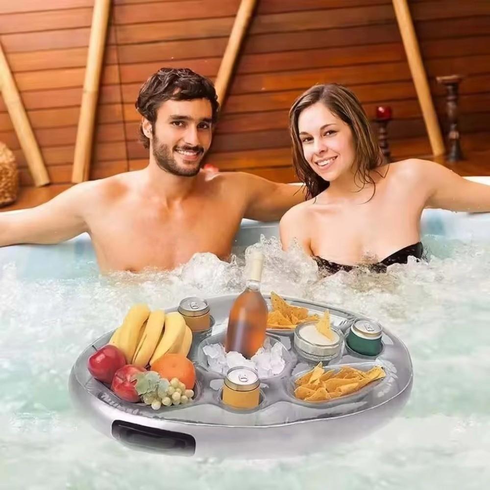 Blow Up Design Inflatable Pool Float Portable Floating Bar Tray Inflatable Cup Holder Summer Party