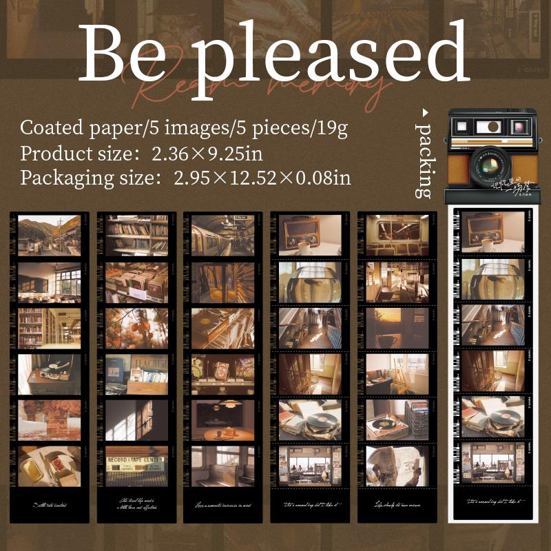 Long Strip Movie Film Theme Sticker Landscape Stickers Hand Account Collage For Photo Frame Calendar Boxes Scrapbook Decoration