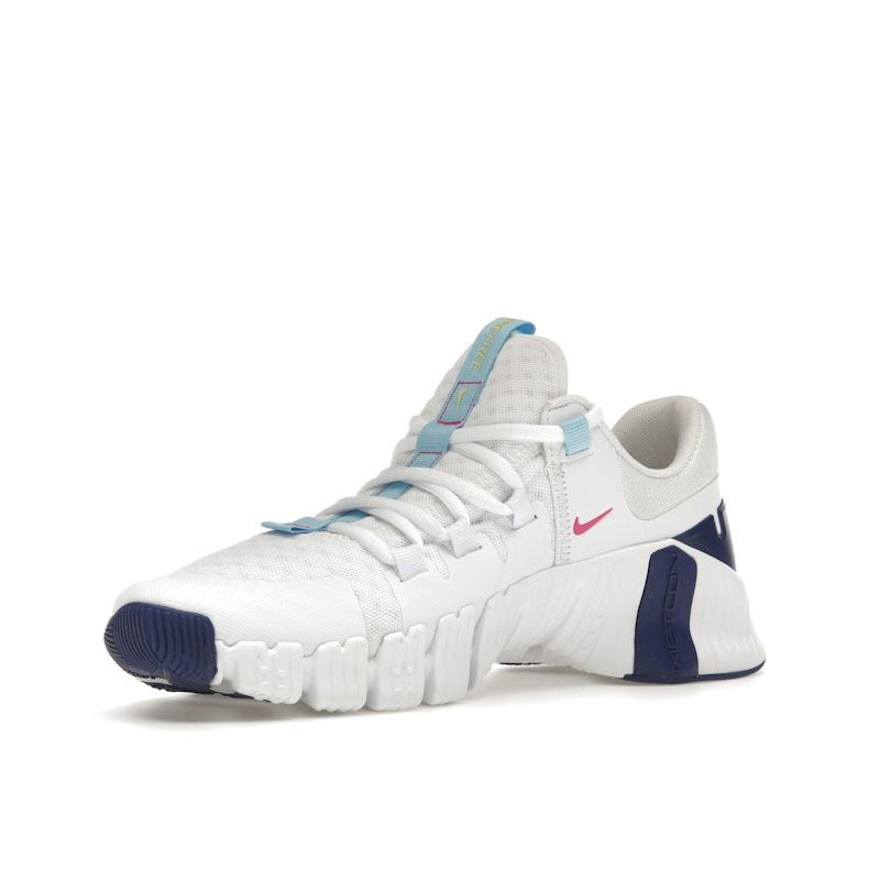 Nike Free Metcon 5 White Aquarius Blue Women Sneakers Fierce-Pink Deep-Royal-Blue DV3950-103
