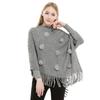 New Imitation Cashmere Warm Shawl Plus Size Rabbit Fur Ball Wrap Cloak Solid Color Tassels Scarf
