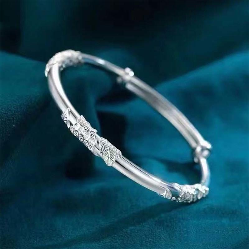 Embossed Purity Plated Bracelet Design Sense Temperament Elegant Adjustable Bangle Fashionable Women Jewelry Trend Accessories