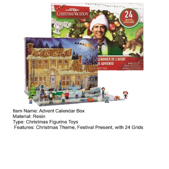 Calendar de Advent de Crăciun Cutie cadou 24 grile Mini 3D Personaj de film Figurină Crăciun 24 de zile Calendar numărătoare inversă Bling Box Cadou de sărbători