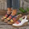 Women's Color Block Platform Wedge Sandals Women's New Summer Sandals Casual Shoes