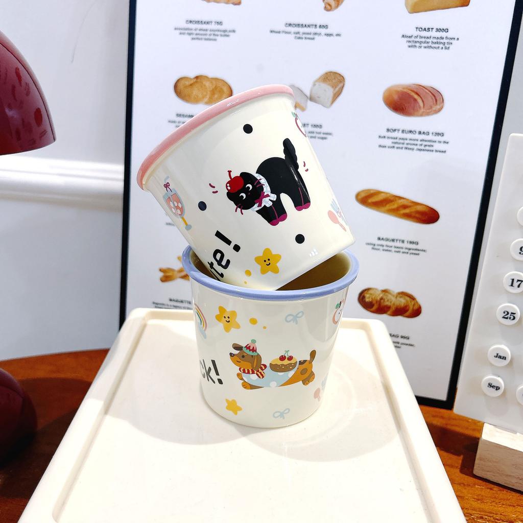 Cute Puppy Thickened Coffee Cup Water Cup Household Cartoon Paper Cup Shape Hand Holding Cup Ceramic Cup Mug Mug