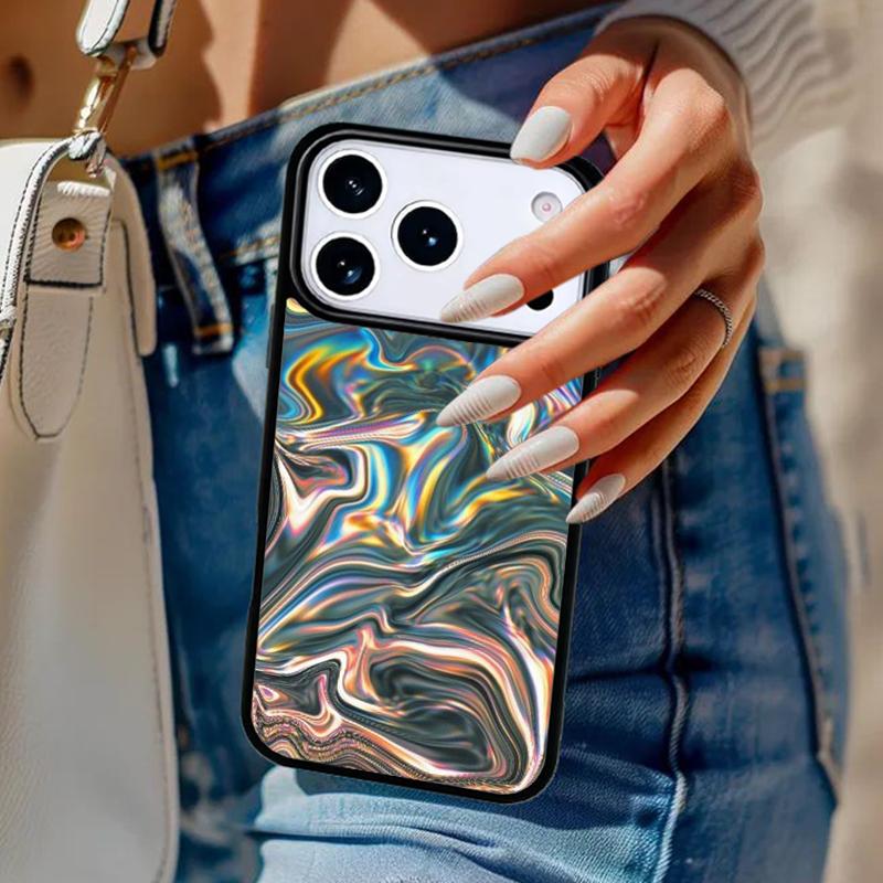 Holographic Dope Trippy Print Phone Case For iPhone 17 Air 14 15 13 12 Max Cover For Apple 14 15 16 16e 11 Pro Max Plus