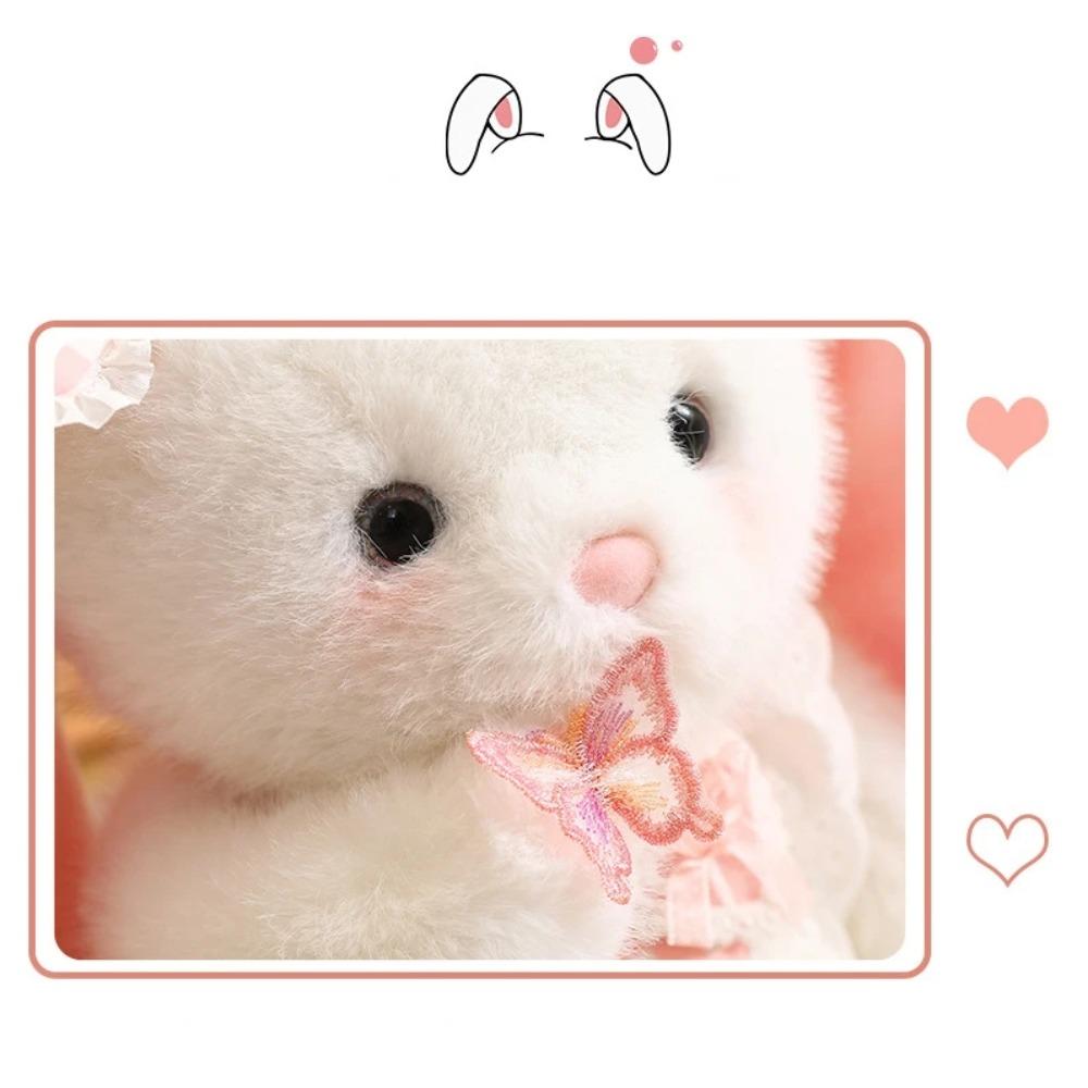 Flauschiges Plüsch Weißer Teddy Braunbär Weißes Baby Kaninchen Fuchs mit Lätzchen Kleid Niedlich Lecker Kuscheltiere Kuschel Umarmungs Spielzeug