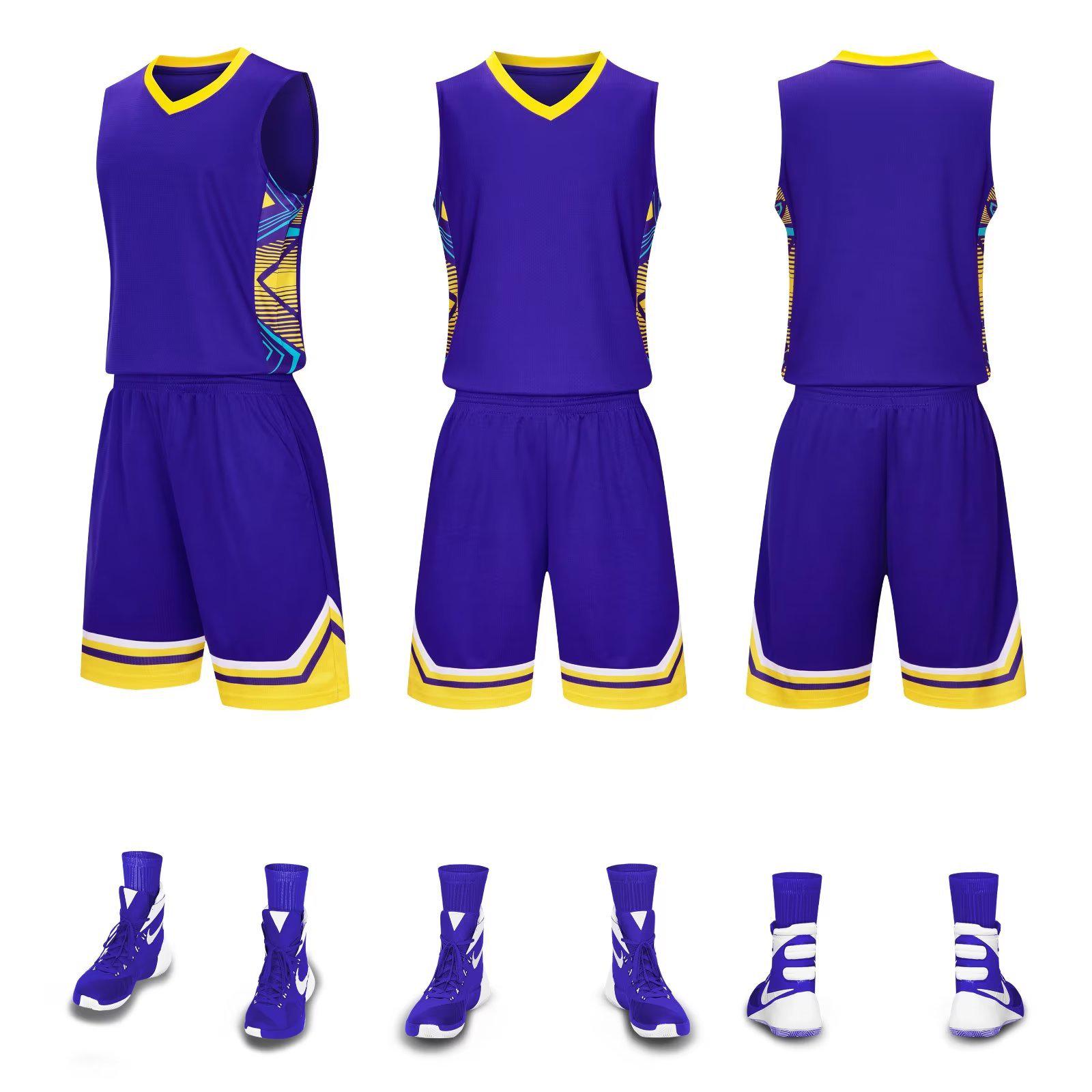 Fashionable Basketball Jersey and Shorts Set - Custom Number Design for Adults, Children, Teams, Men & Women XS