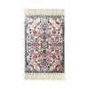 Persian Style Hand-Knotted Floor Mat With Tassels Retro Ethnic Geometric Printed Area Rugs Kitchen Bedroom Bath Non-Slip Carpet