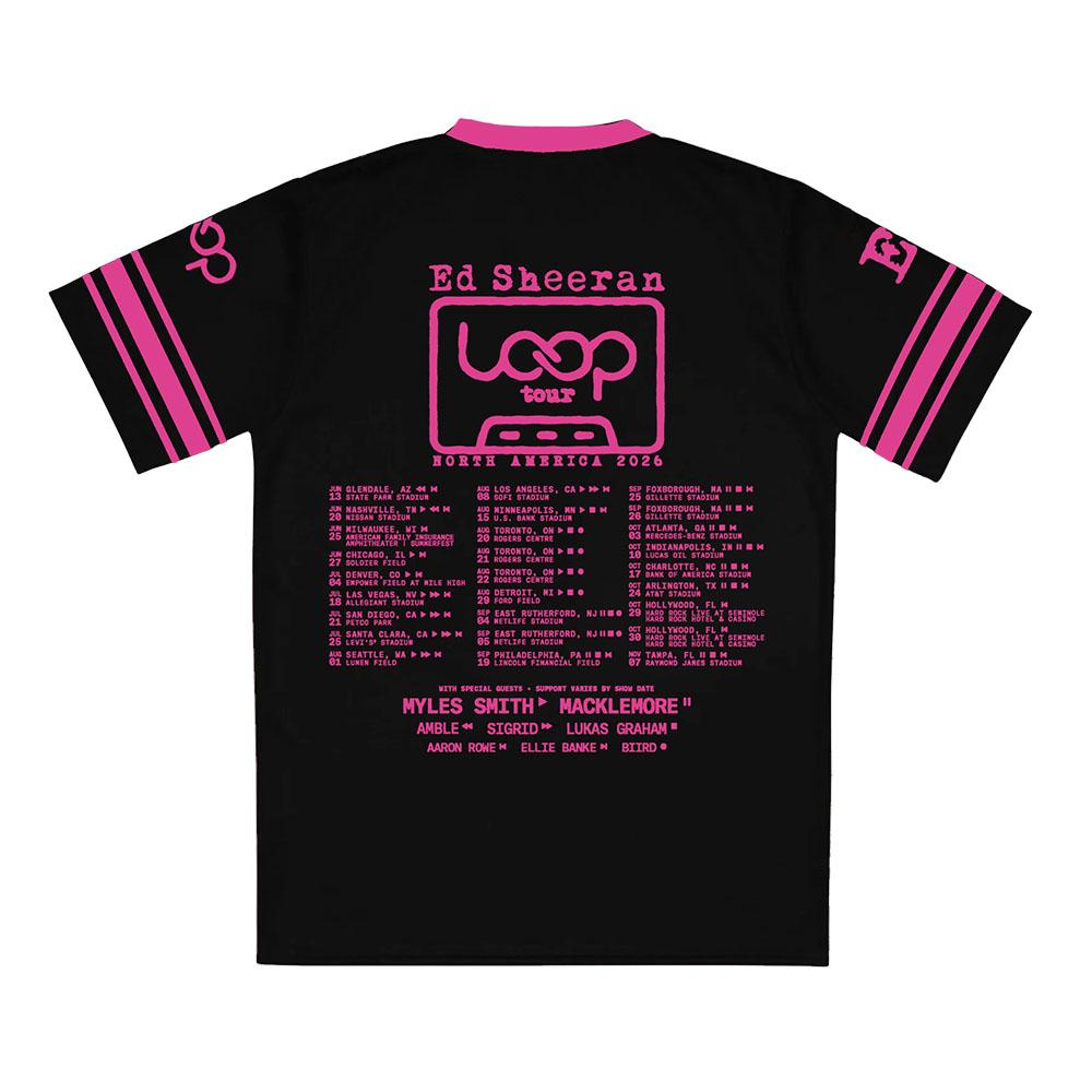 Maglietta Manica Corta Giro Nord America 2026 Ed Sheeran Cantante Design Stampa 3D Scollo a V Ampio Top Estivo Unisex
