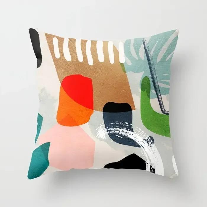 Kissenbezug für nordisches Wohnzimmer, abstrakt, schwarz, grau, Heimdekoration, Sofa, Kissenbezug