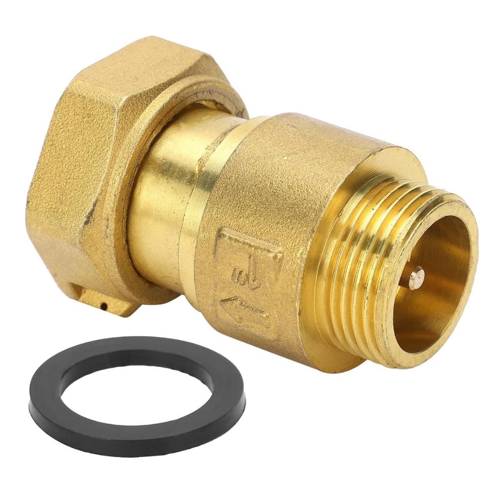 Telescopic Swing Brass Check Valve Way for Water Meter Systems Easy Install Threaded Connector DN15 DN20 DN25 Sizes