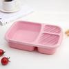 1 Pcs Portable Lunch Box Single Layer 3 Grid With Lid Microwave Food Box Biodegradable Lunch Storage Container