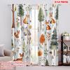 2pcs,2D Plane Printing Curtain Popular Woodland Whimsical Polyester Woven (without Rod) Outdoor Decorations Use for Bedroom
