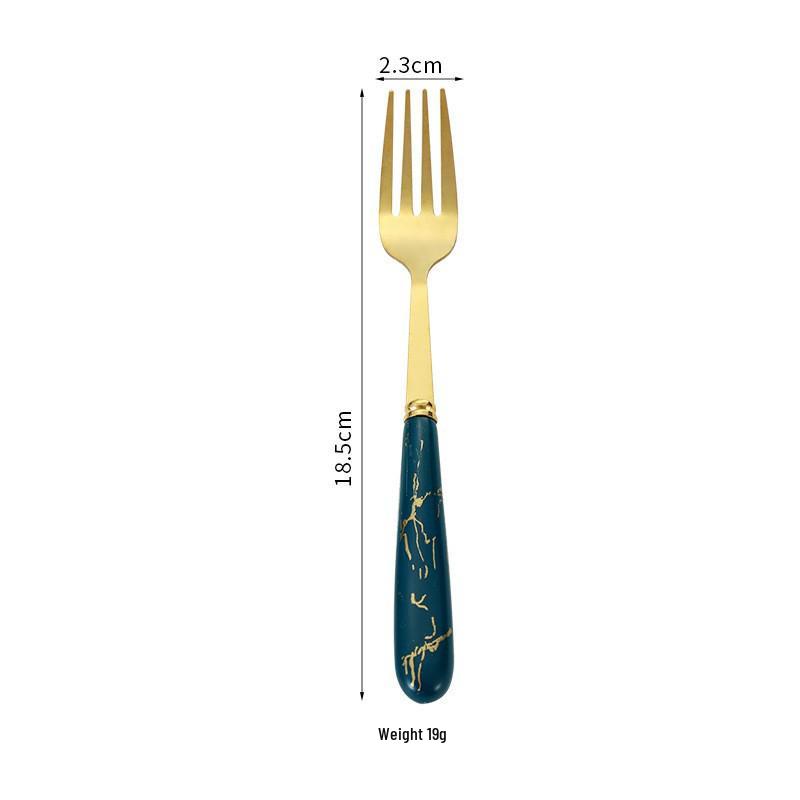 Stainless Steel 24-Piece Cutlery Set: Western Style Steak Knife, Fork, Spoon with Imitation Ceramic Handle In Gift Box.