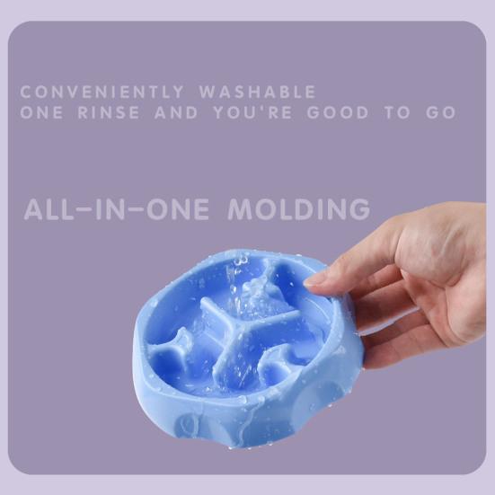 Large Breed Slow Feeder Dog Bowl Effective Slowing Eating Round Shape Anti-spill Pet Food Dish Slow Feeding Column Pet Bowl