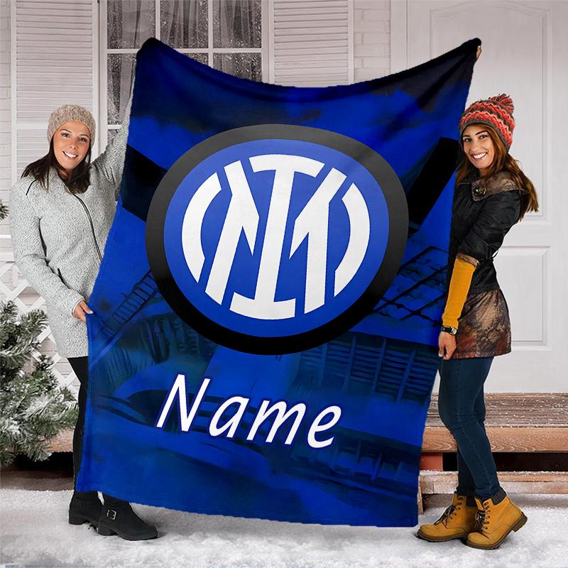 Personalized Custom Name Blanket - Inter Milan Print Design,Blanket for Sofa,Bed,Travel,Camping - Soft and Warm, Great Gift