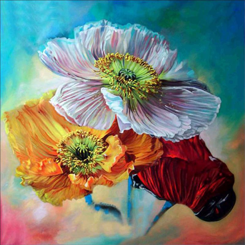 Huacan DIY 5D-Diamantgemälde, Blumen, Teilbohrer, Kreuzstich, Handarbeiten, Basteln