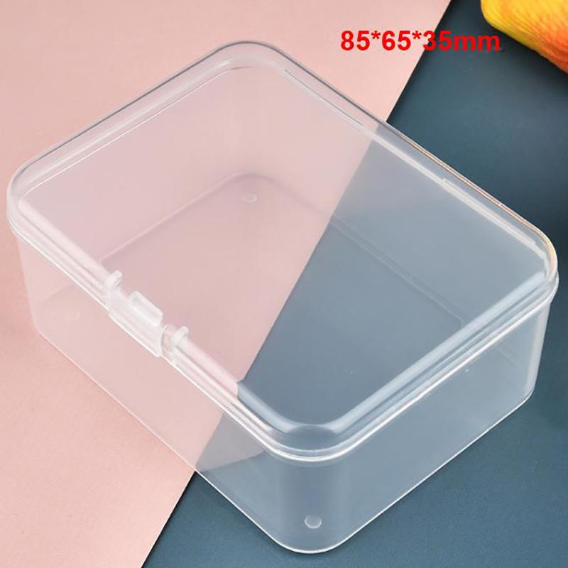 Mini Plastic Box Rectangular Transparent Packing Box Dustproof Durable Jewelry Id Card Parts Storage Box