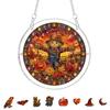 Yangyizhi Acrylic Jigsaw Puzzle Suncatcher, Stained Glass Style Halloween Skeleton Ghost Sun Catcher for Gothic Window Wall Hanging Decor