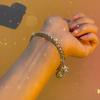 Charms 925 Silver Color Beautiful Palace Bell Cuff Bangle For Woman Bracelets  Party Wedding Jewelry
