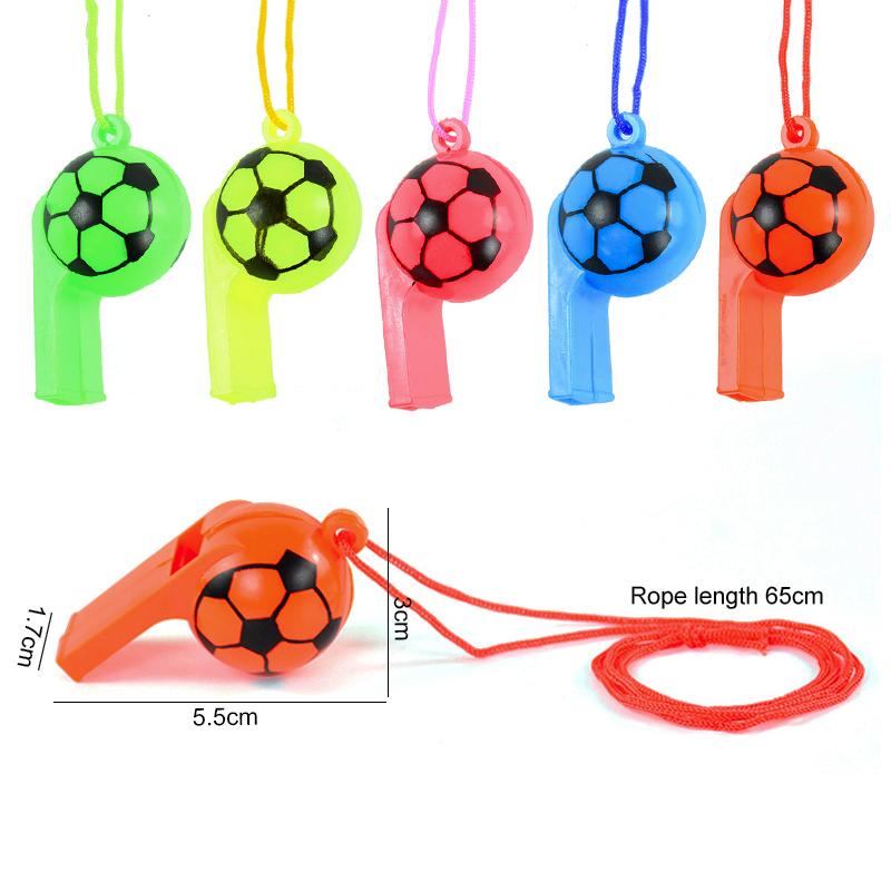 10/20Pcs Plastic Soccer Whistle Kids Football Birthday Party Favors Gifts Toys Pinata Goodie Bag Pinata Fillers Noise Maker