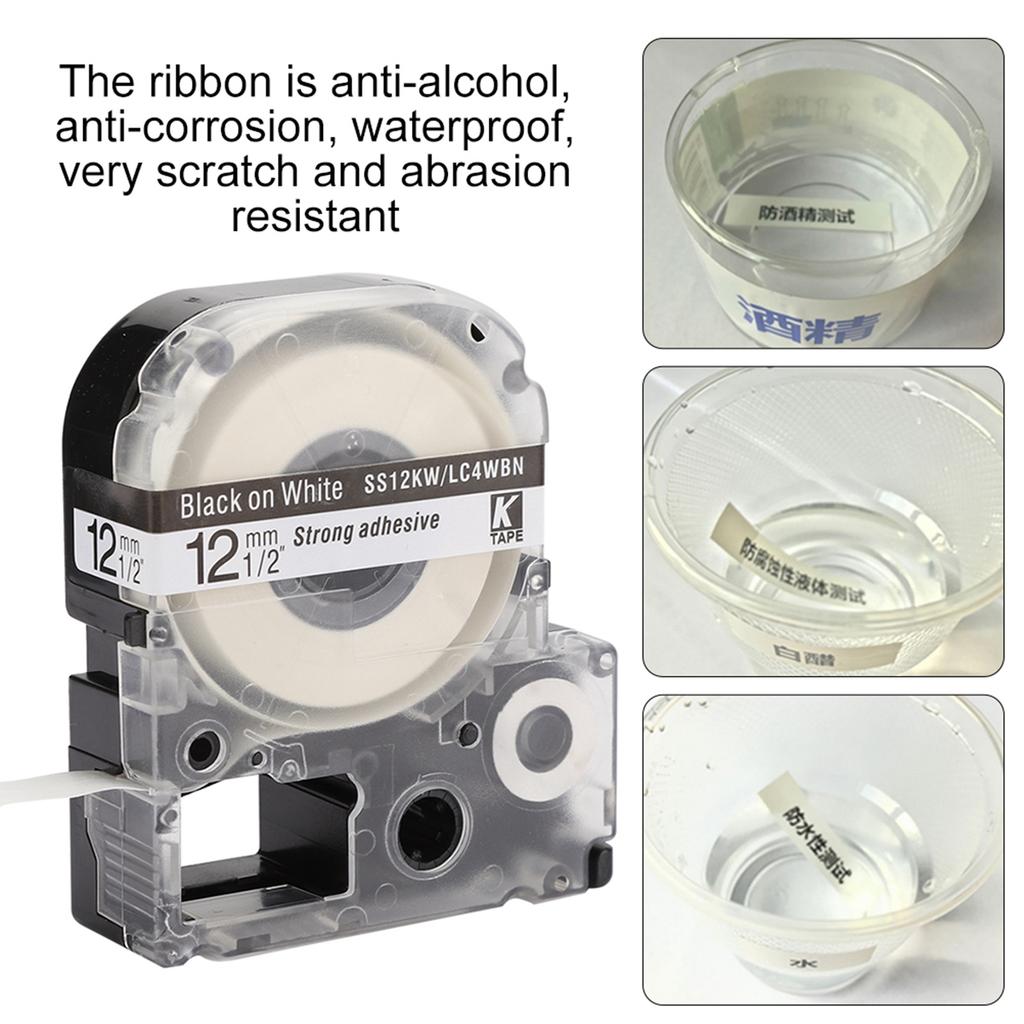 12mm Label Machine Ribbon Fit for King Jim for SR230CH 8 Meters Length