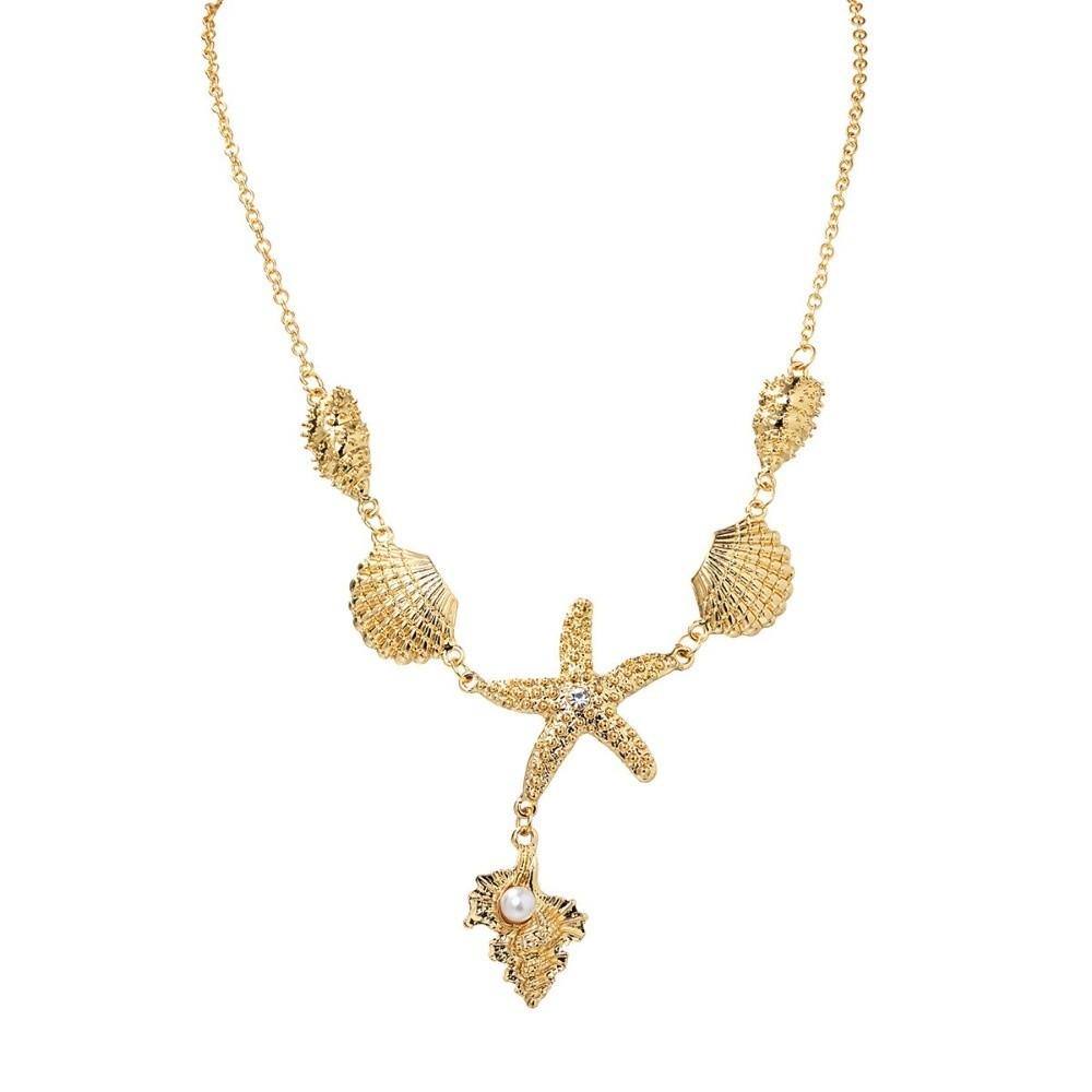 Imitation Pearl Vacation Style Neckchain Handmade Beach Shell Necklace Summer