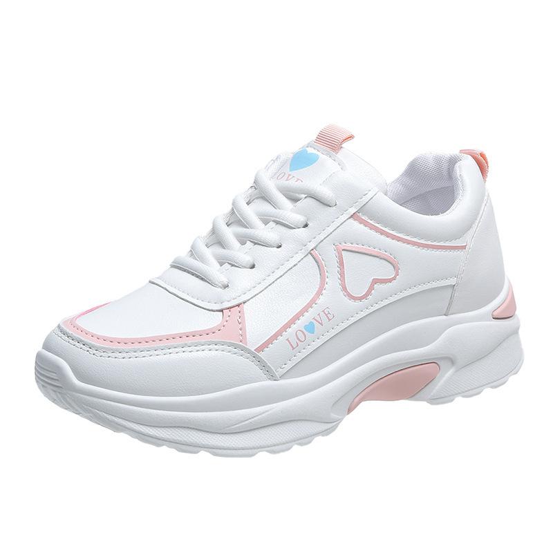 

Sneakers women s spring and autumn new 2025 Korean version flat-bottomed lace-up casual shoes dad shoes running shoes 40 розовый