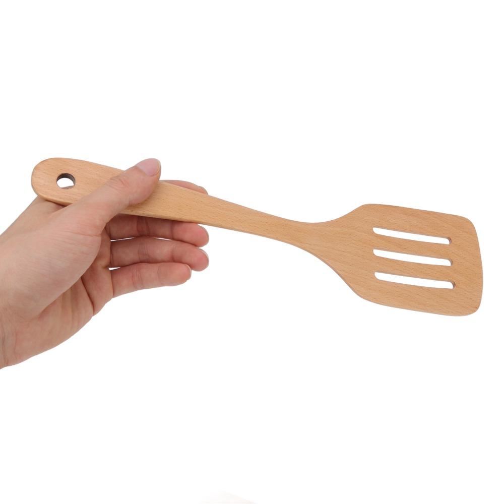 2PCS Large Size Wooden Spoons 12in Pancake Flipper Cooking Utensils Wooden Spatulas  Kitchen