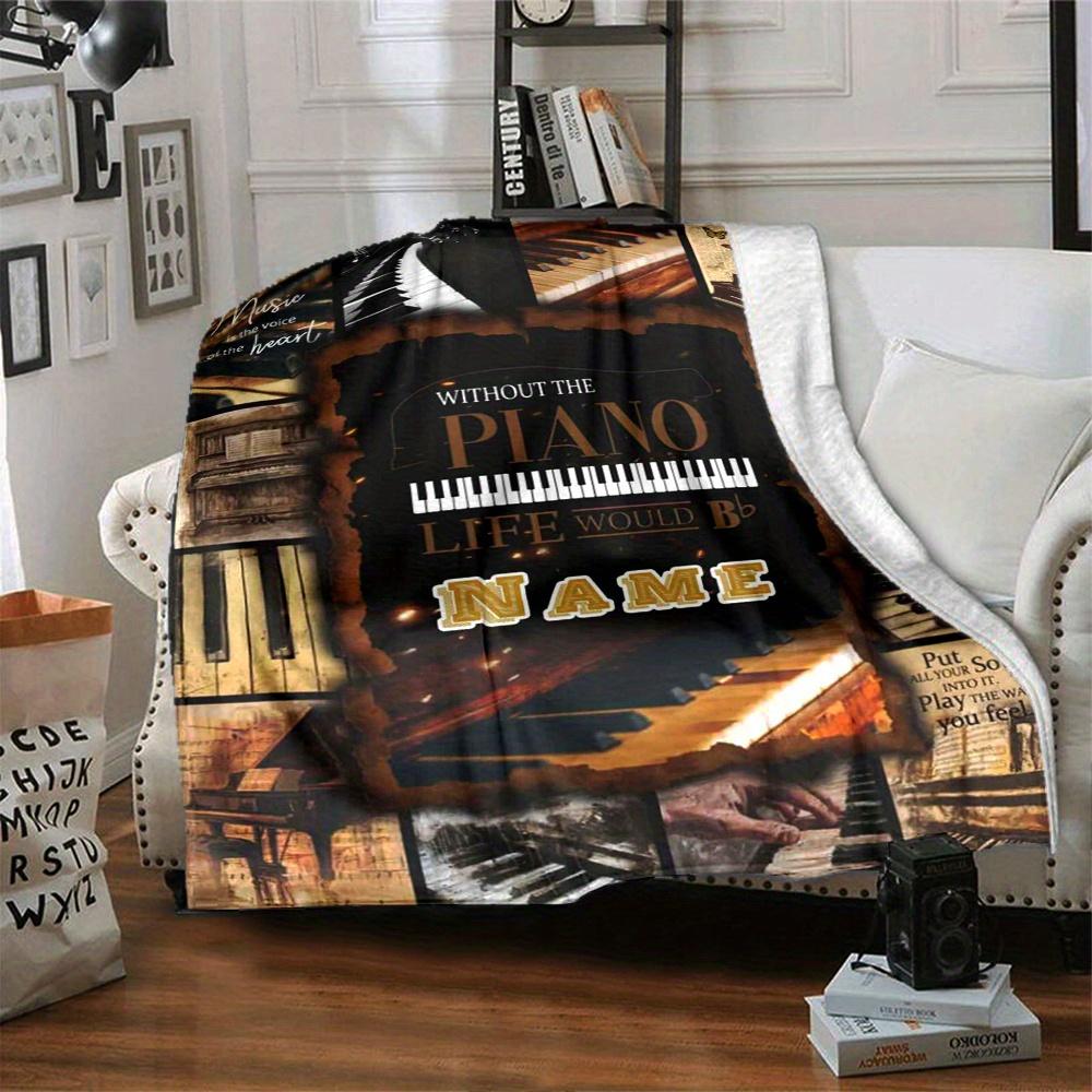 Piano Music Home Blankets Soft Warm Lightweight Allseason Multipurpose Blanket For Picnic Sofa Office Bed Living Room Suitable As Gift For Friends