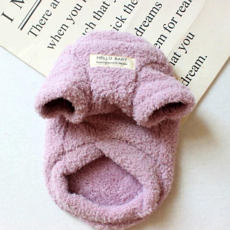 Winter Warm Soft Fleece Dog Coat Pet Vest Jacket for Small Dogs French Bulldog Chihuahua Yorkies Puppy Cat Solid Color Cold