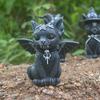 New Resin Handicrafts, Magical Cats Halloween Indoor Outdoor Decorations Animal Sculptures Display Windows Desktop Decorations
