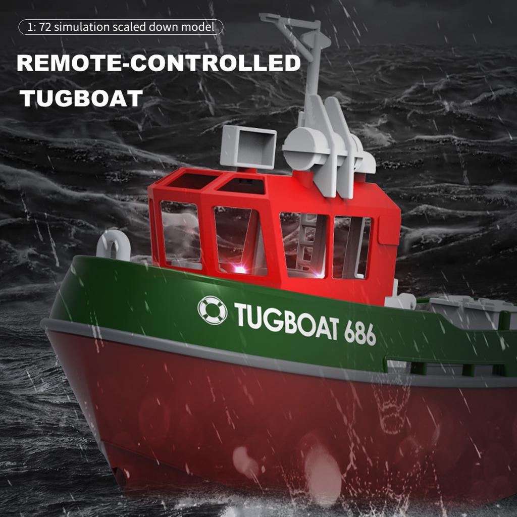 Remote Control Boat, 1:72 Remote Control Boat for Pool & Lake, 2.4GHz Remote Control Tugboat for