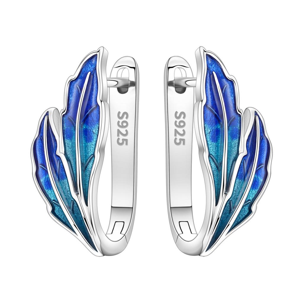 Orstarry 925 Silber Blauer Zirkon Sternenhimmel Ohrring Original Schmuck Creolen Damen Schmuck Party Trendige Geschenke