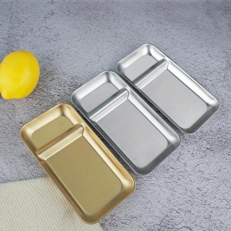 1pc Stainless Steel Food Tray Fruit Snack Serving Plates Tableware Dumpling French Fries Dishes Kitchen Restaurant Utensils