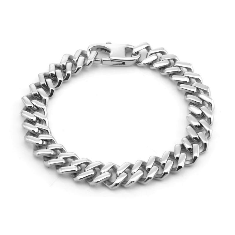 Meier Stainless steel 12mm cuban link bracelet - premium men s titanium steel fashion accessory 12MM*21.5CM