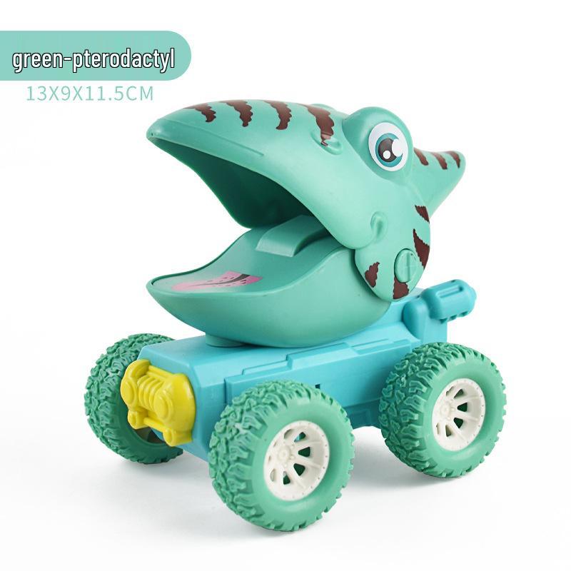 Cross-Border Cute Dinosaur Pull-Back Toy Car for Kids - Press-and-Go Inertia Vehicle