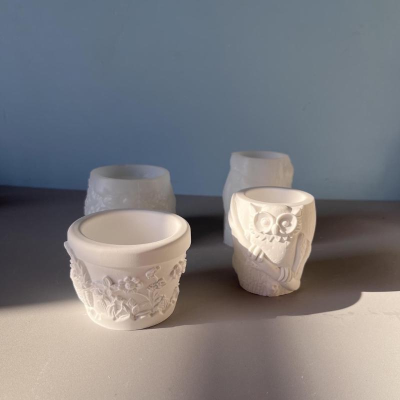 Owl Inspired Silicone Mold For Flower Pots Containers And DIY Projects Food Grade Flexible Material Pencil Holder Mold