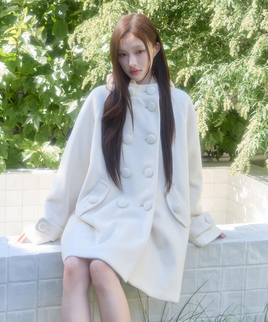 ILLIGO Cozy Hoodie Button Coat Ivory