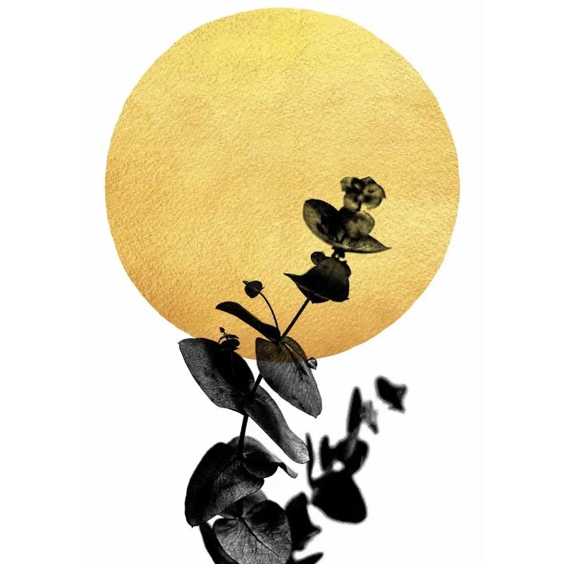 Modern Minimalist Canvas Painting Print Boho Style Trees Birds Sun Landscape Canvas Wall Art Poster Prints for Living Room Home Decor